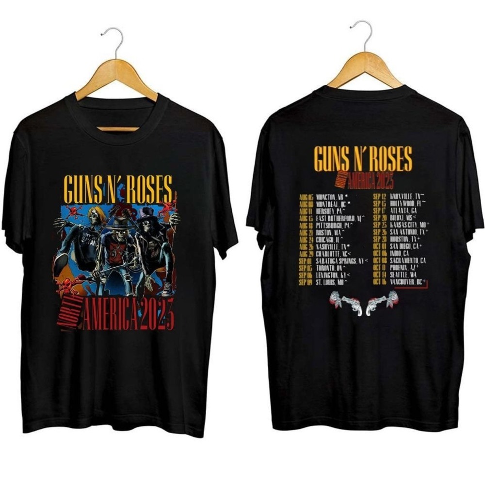 Guns N' Roses North America Tour Shirt, Guns N' Roses Fan Shirt 2 Sided - Picture 1 of 4